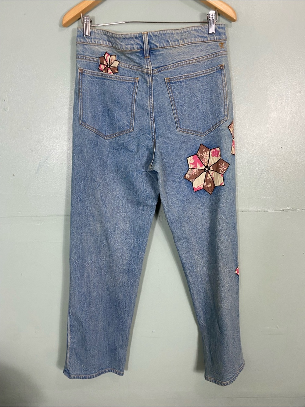 Anthropologie Pilcro Baggy Boyfriend High Rise Quilted Jeans Blue Size 27 - Picture 6 of 7